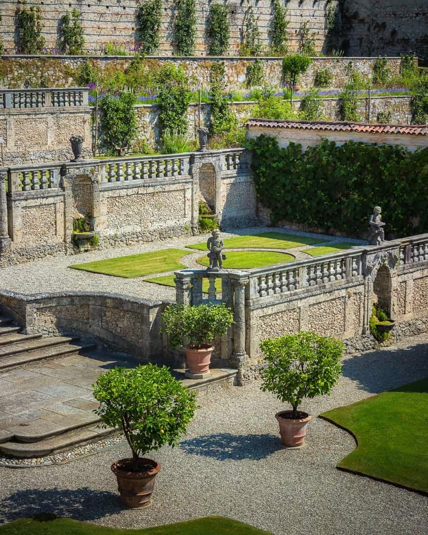 Scorcio dei giardini monumentali di Villa Della Porta Bozzolo